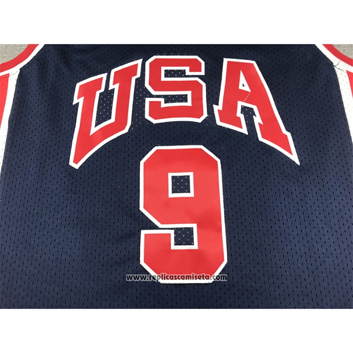 Camiseta USA 1984 Michael Jordan #9 Azul